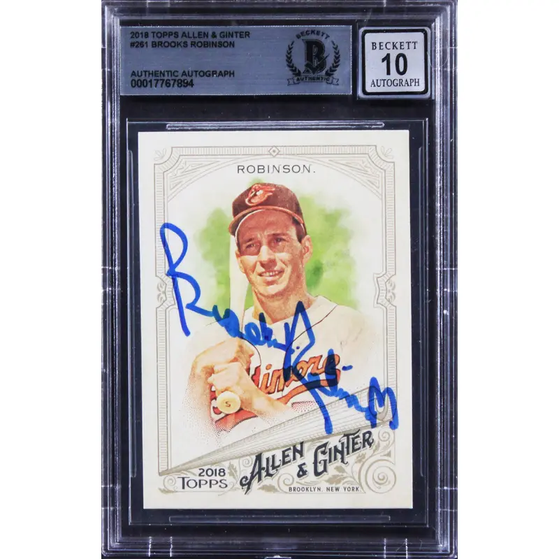 Orioles Brooks Robinson Signed 2018 Topps A&G #261 Card Auto Mint 10! BAS Slab