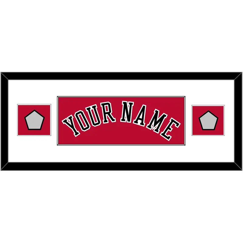 Chicago Name & 2 Champions Patches - Road Red (1986-2017) - Single Mat 2