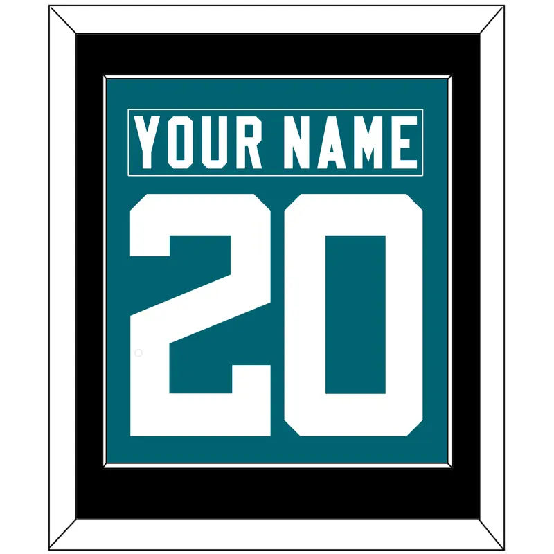 Jacksonville Nameplate & Number (Back) Combined - Home Teal - Single Mat 2