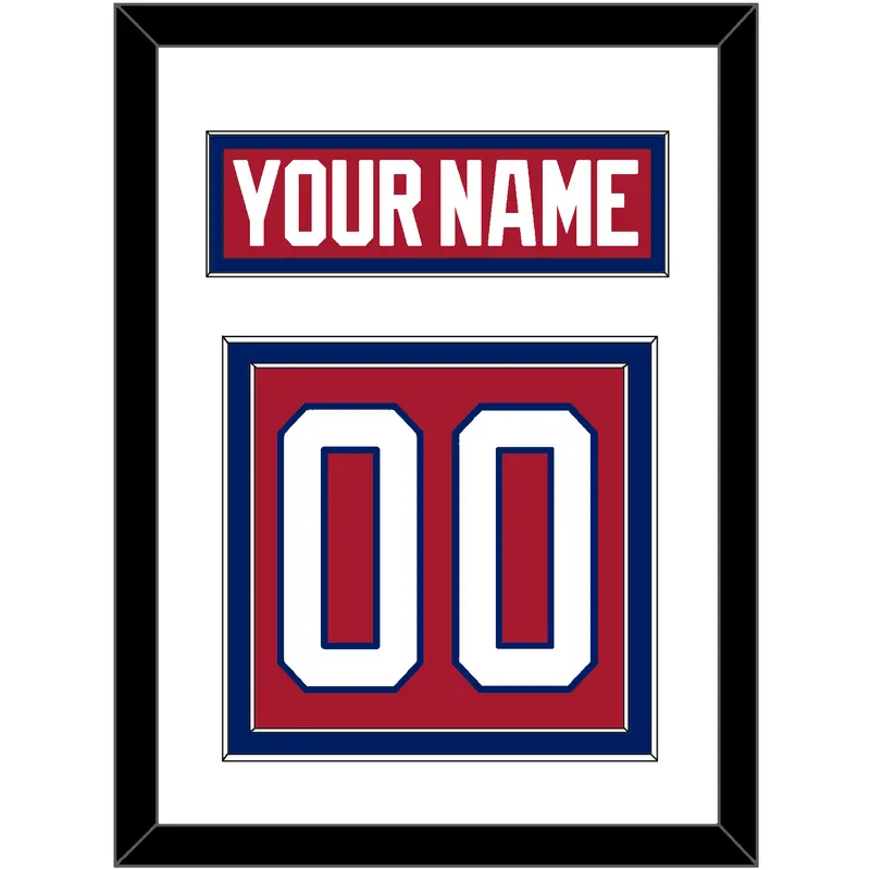 Montreal Nameplate & Number (Back) - Road Red (1984-1997) - Double Mat 1