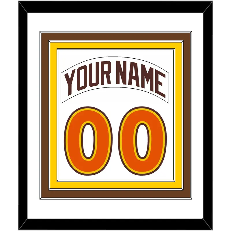 San Diego Nameplate & Number Combined - Home White (1980-1984) - Triple Mat 1