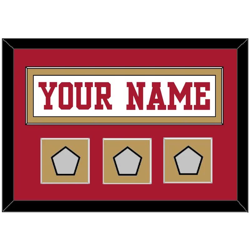 San Francisco Nameplate & 3 Super Bowl Patches - Road White - Single Mat 3