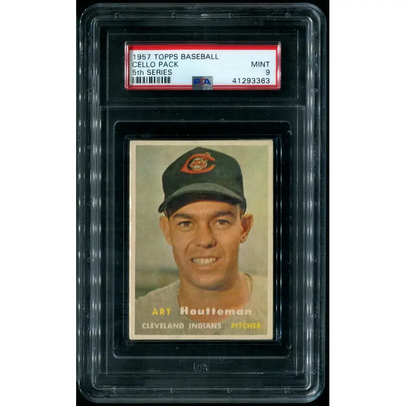 1957 Topps Baseball Unopened 5th Series Cello Pack PSA 9