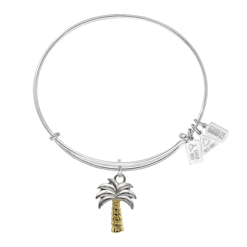 Palm Tree Charm Bangle