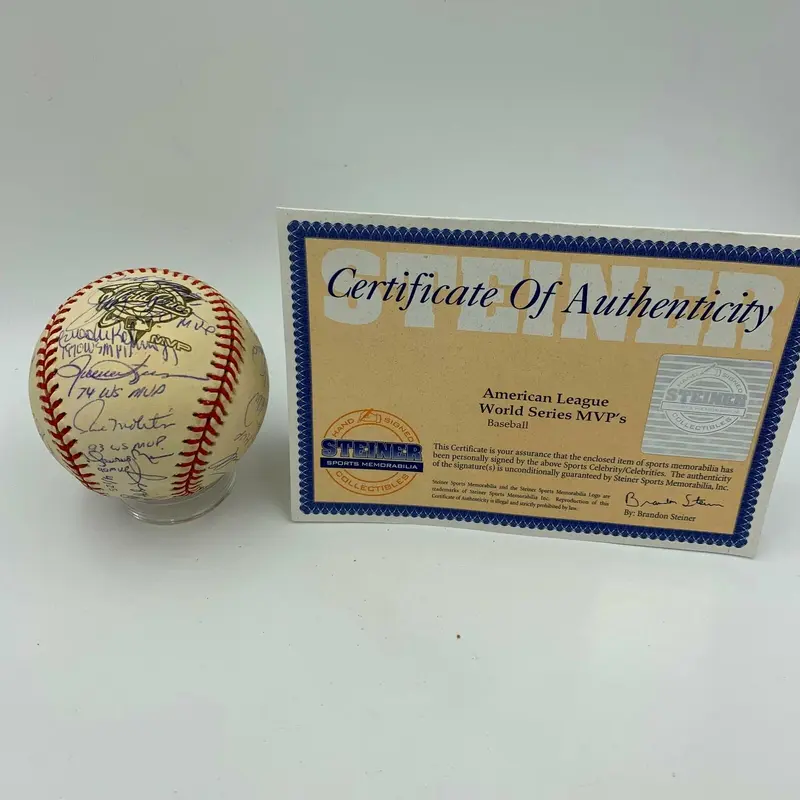 RARE World Series MVP's Signed Inscribed Baseball 26 Sigs Derek Jeter JSA COA