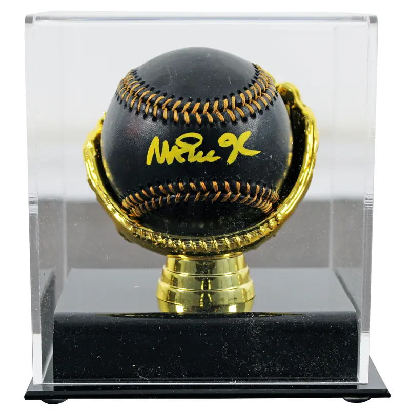 Dodgers Magic Johnson Authentic Signed Black Oml Baseball w/ Case BAS Witnessed
