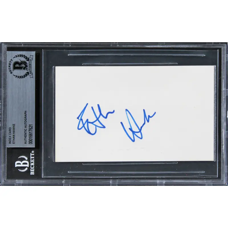 Ethan Hawke Training Day Authentic Signed 3x5 Index Card BAS Slabbed 1