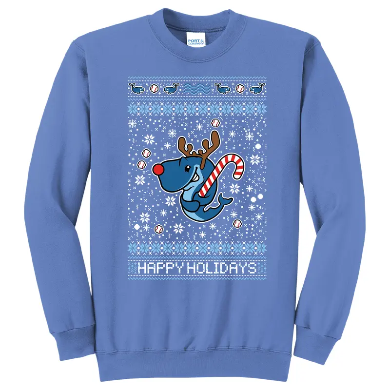 Eugene Emeralds Exploding Whales Holiday Sweater