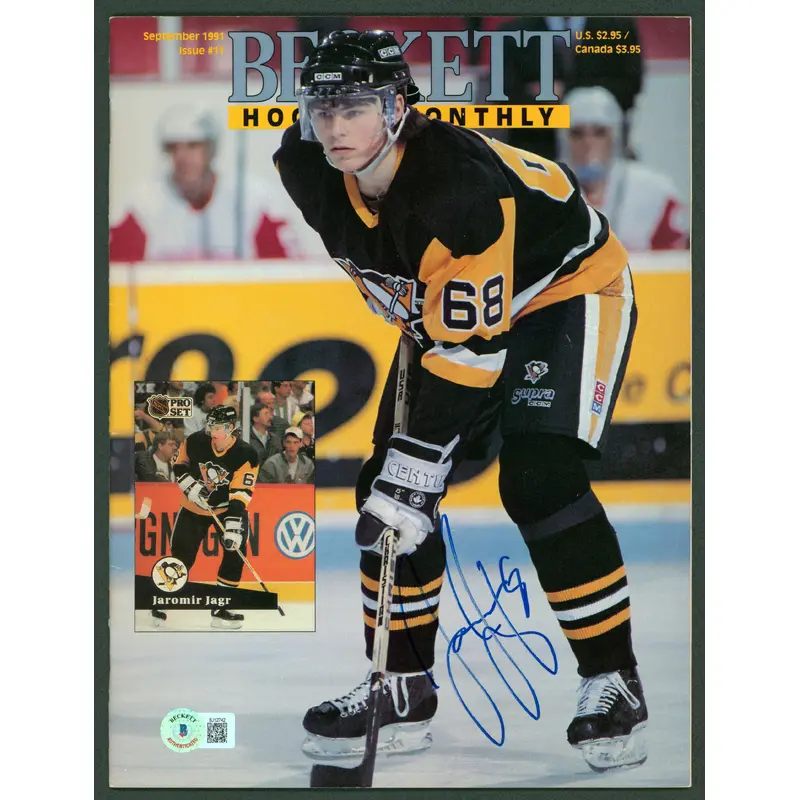 Penguins Jaromir Jagr Signed Beckett Hockey Magazine Autographed BAS #BJ12742