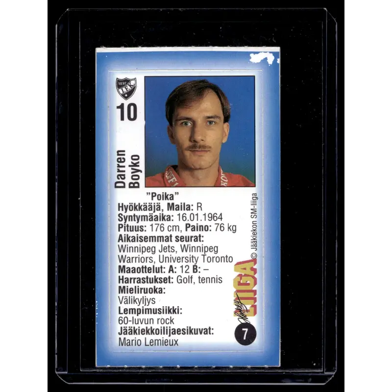 1992-93 JyvsHyv HockeyLiiga - Darren Boyko #7