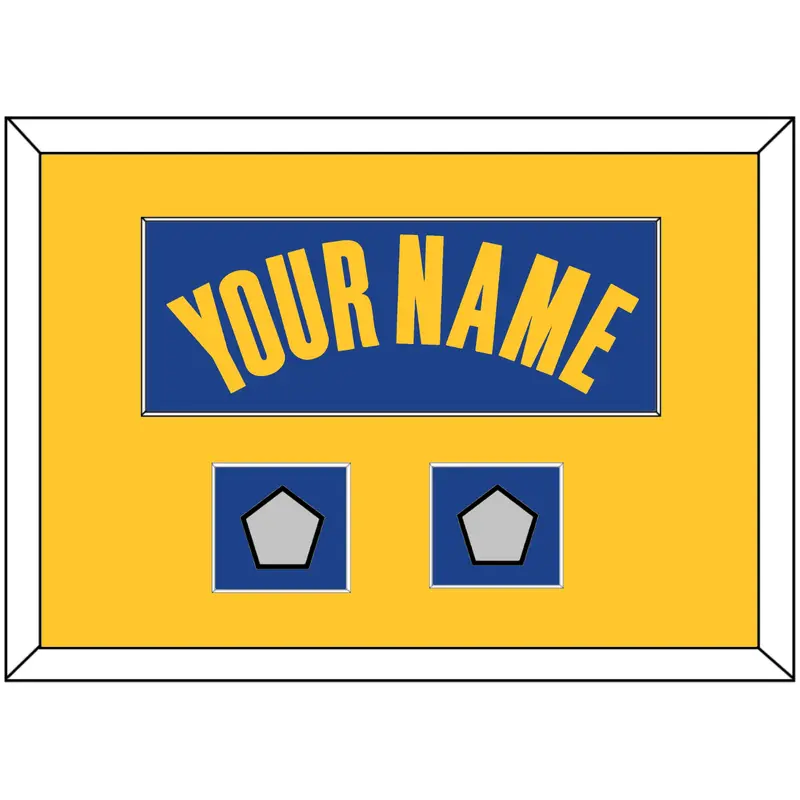 Golden State Name & 2 Finals Patches - Blue Icon - Single Mat 3