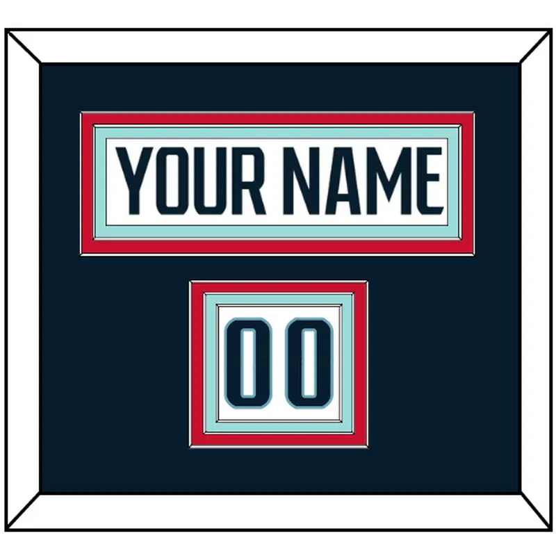 Seattle Nameplate & Number (Shoulder) - Road White - Triple Mat 3