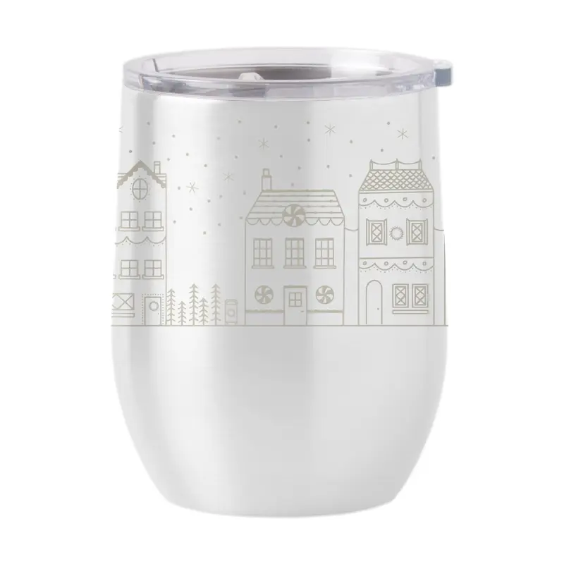 Christmas Village 16oz Stainless Curved Beverage