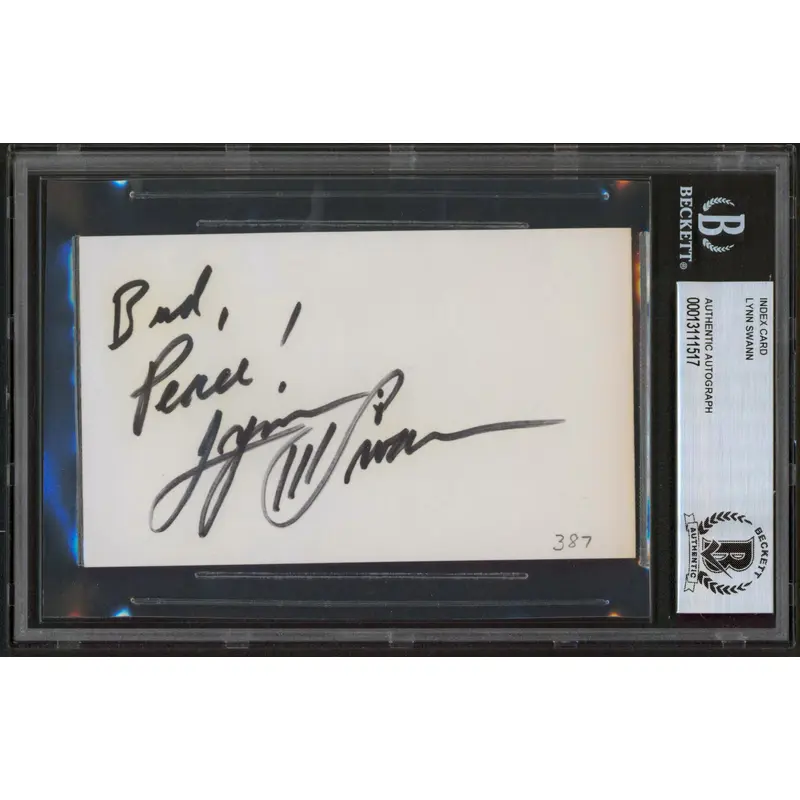 Steelers Lynn Swann Authentic Signed 3x5 Index Card Autographed BAS Slabbed