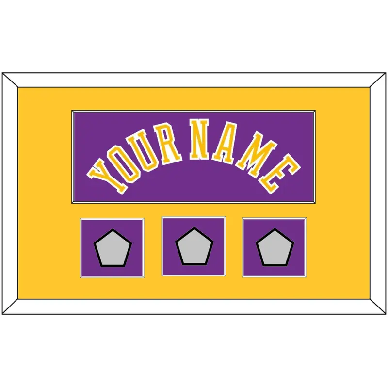 Los Angeles Name & 3 Champions Patches - Road Purple (1978-1997) - Single Mat 2