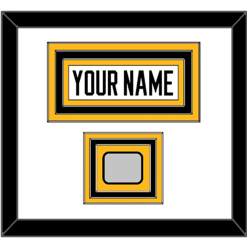 Pittsburgh Nameplate & Stanley Cup Finals Patch - Home White (1988-1992) - Triple Mat 1