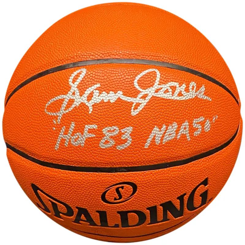 Sam Jones Autographed NBA Basketball w/ "HOF 83", "NBA 50" - Boston Celtics