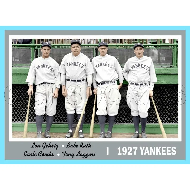 1927 Yankees Ruth Gehrig Combs Lazzeri 1970 Topps Custom Card - 4548