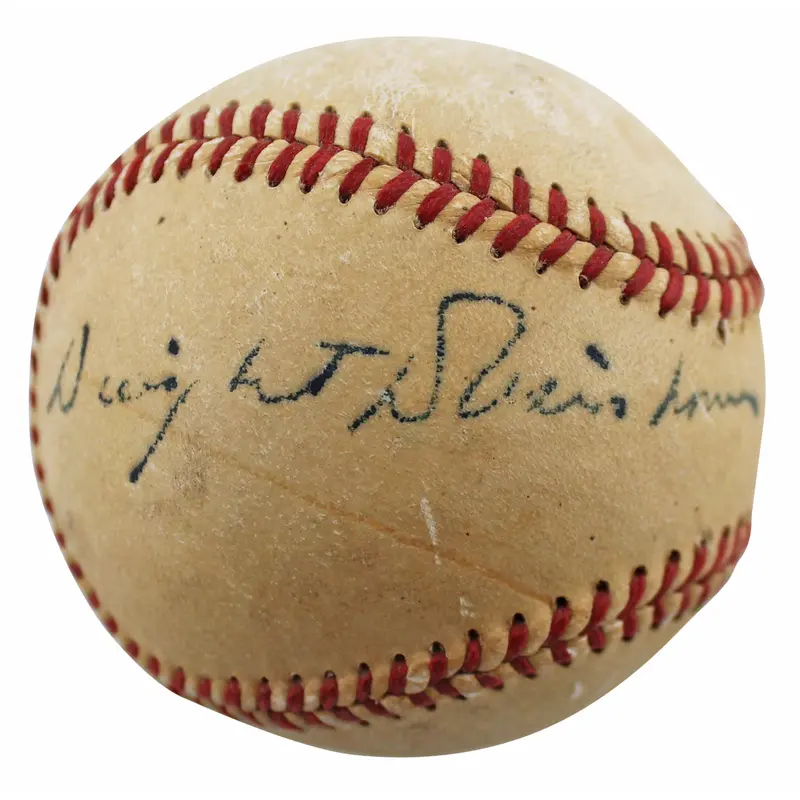 Dwight D. Eisenhower Authentic Signed WIlliam Harridge Oal Baseball BAS & PSA