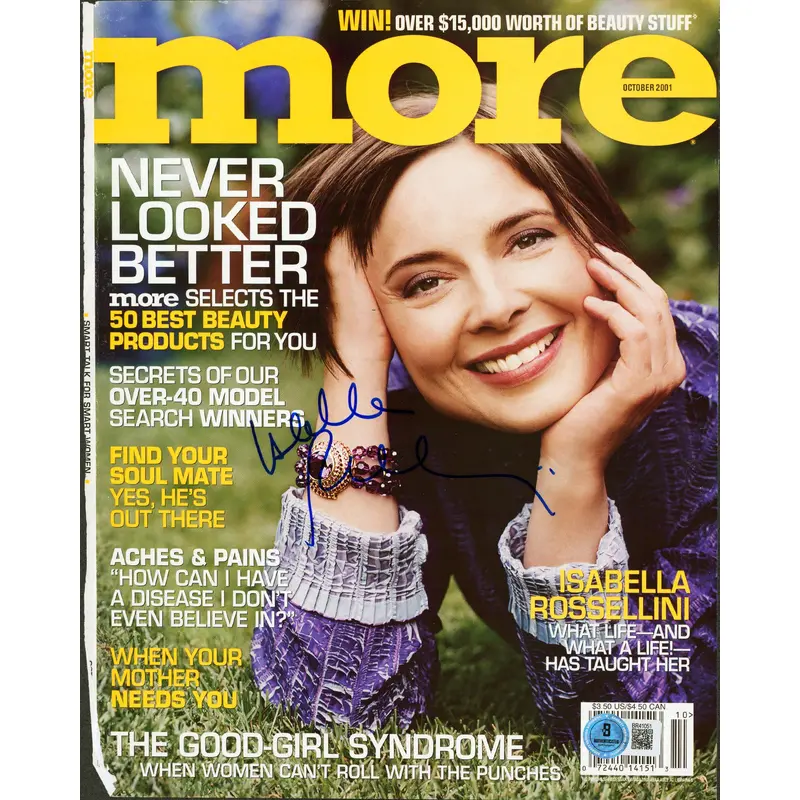 Isabella Rossellini Authentic Signed More Magazine Cover Oct. 2001 BAS #BR41051