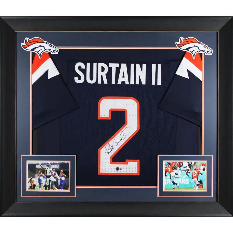 Patrick Surtain II Authentic Signed Navy Blue Pro Style Framed Jersey BAS Wit