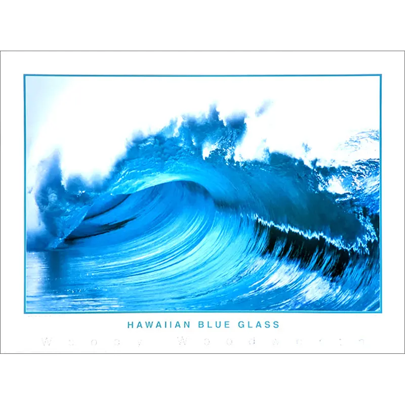 Surfing "Hawaiian Blue Glass" Ocean Wave Poster Print - Creation Captured
