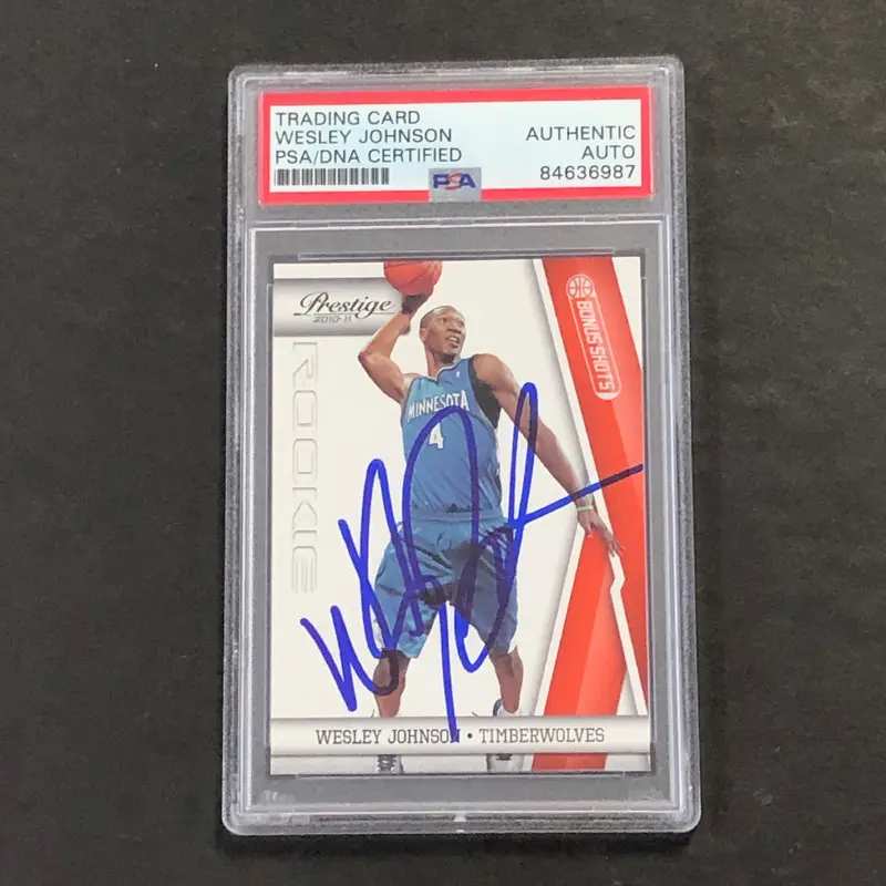 2010-11 Panini Prestige #214 Wesley Johnson Signed Card Auto PSA Slabbed