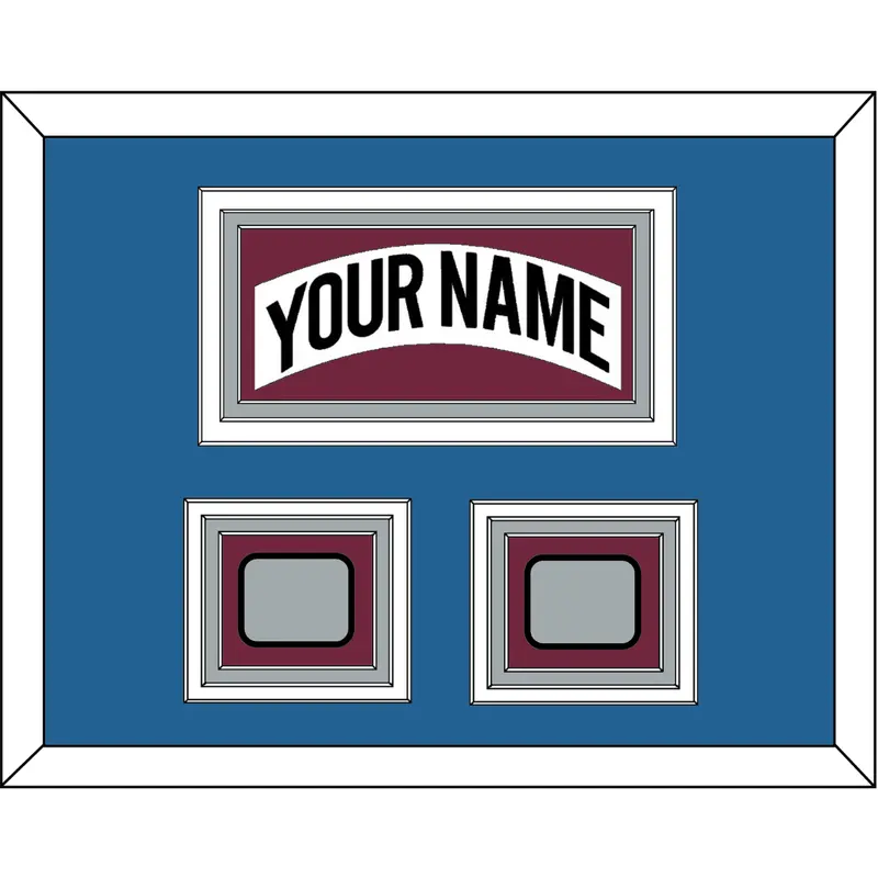 Colorado Nameplate & 2 Stanley Cup Finals Patches - Home White (1999-2001) - Triple Mat 4