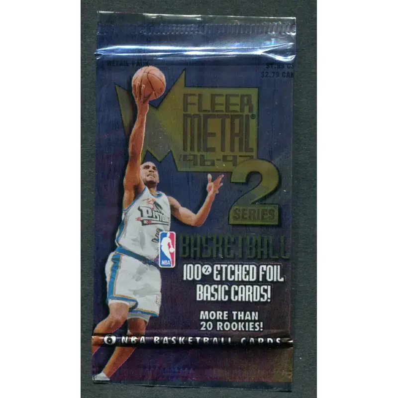 1996/97 Fleer Metal Basketball Series 2 Unopened Pack (Retail) (Pre-Priced)