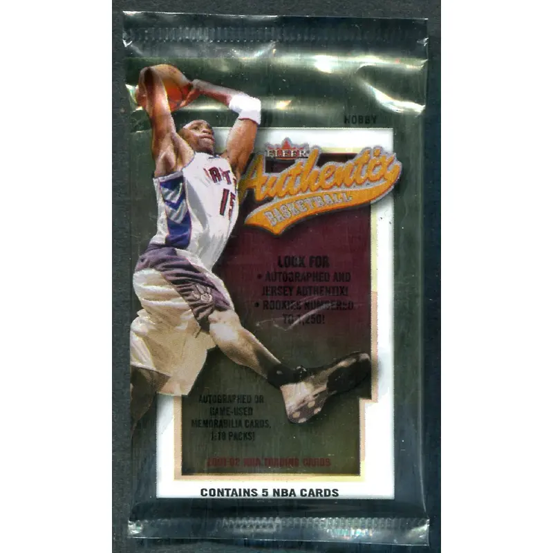 2001/02 Fleer Authentix Basketball Unopened Pack (Hobby) (5)