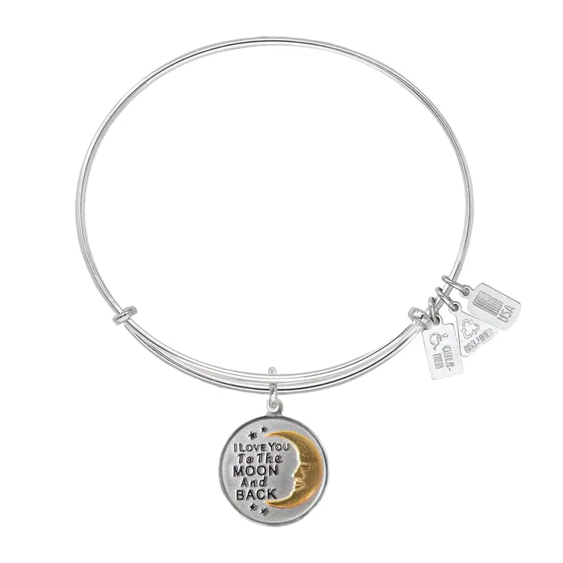 I Love You To The Moon And Back Charm Bangle