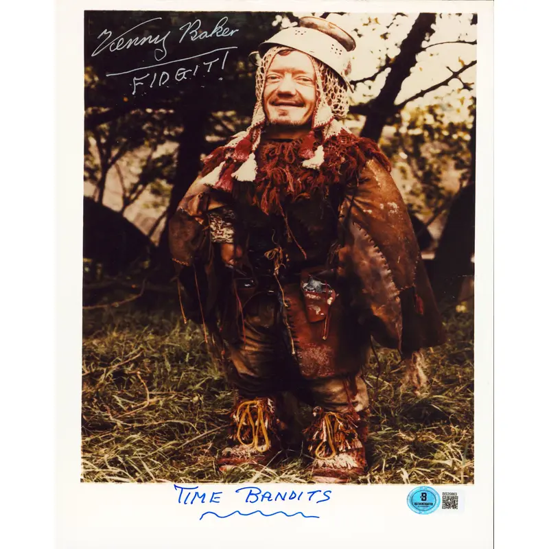 Kenny Baker Time Bandits "Fidgit! Time Bandits" Signed Photo 8.25x12 BAS#BS20863
