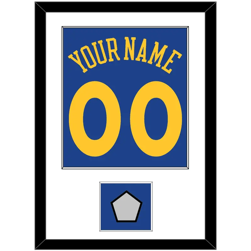 Golden State Name & Number With Champions Patch - Road Blue (2010-2019) - Single Mat 1