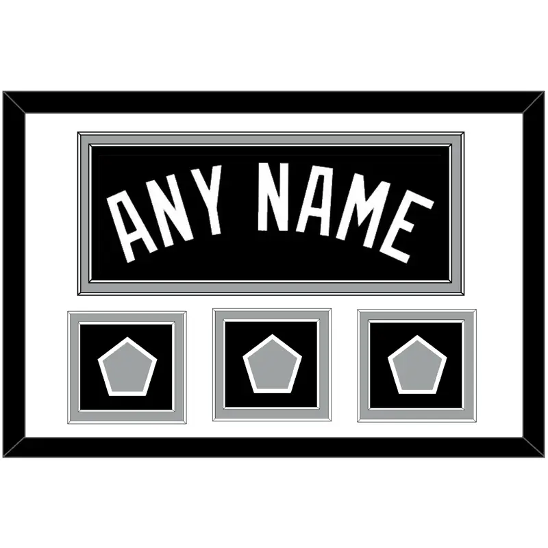 San Antonio Name With 3 Champions Trophy Patches - Road Black (1989-2002) - Double Mat 1