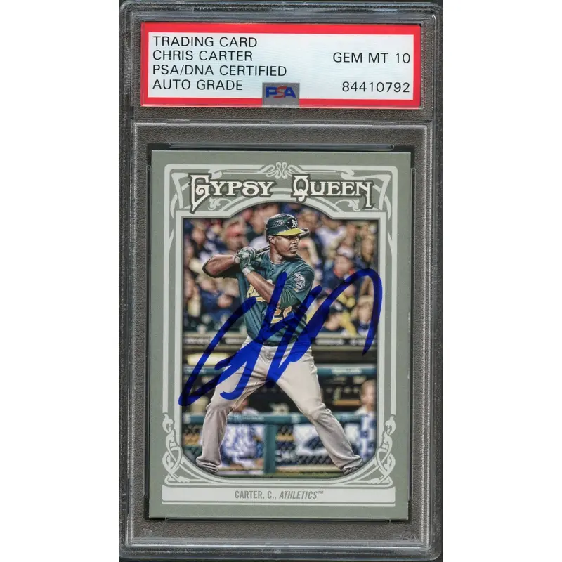 2013 Topps Gypsy Queen #24 Chris Carter Signed Card PSA Slabbed Auto 10 A's
