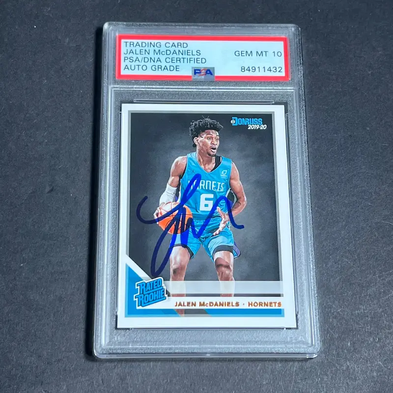 2019-20 Panini Donruss #247 Jalen McDaniels Signed Card AUTO 10 PSA Slabbed Hornets