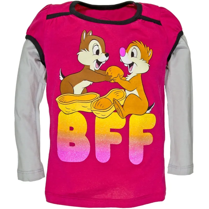 Chip 'N Dale - BFF's Sharing Girls Juvy 2fer Long Sleeve T-Shirt