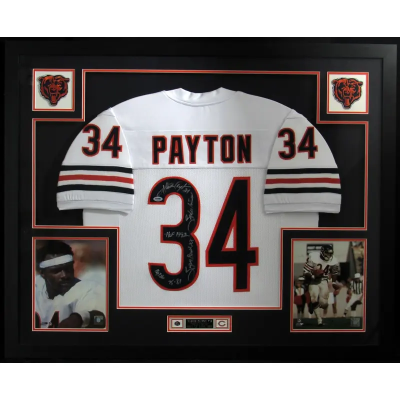 Walter Payton Signed Heavily Inscribed STATS Chicago Bears Jersey PSA DNA COA