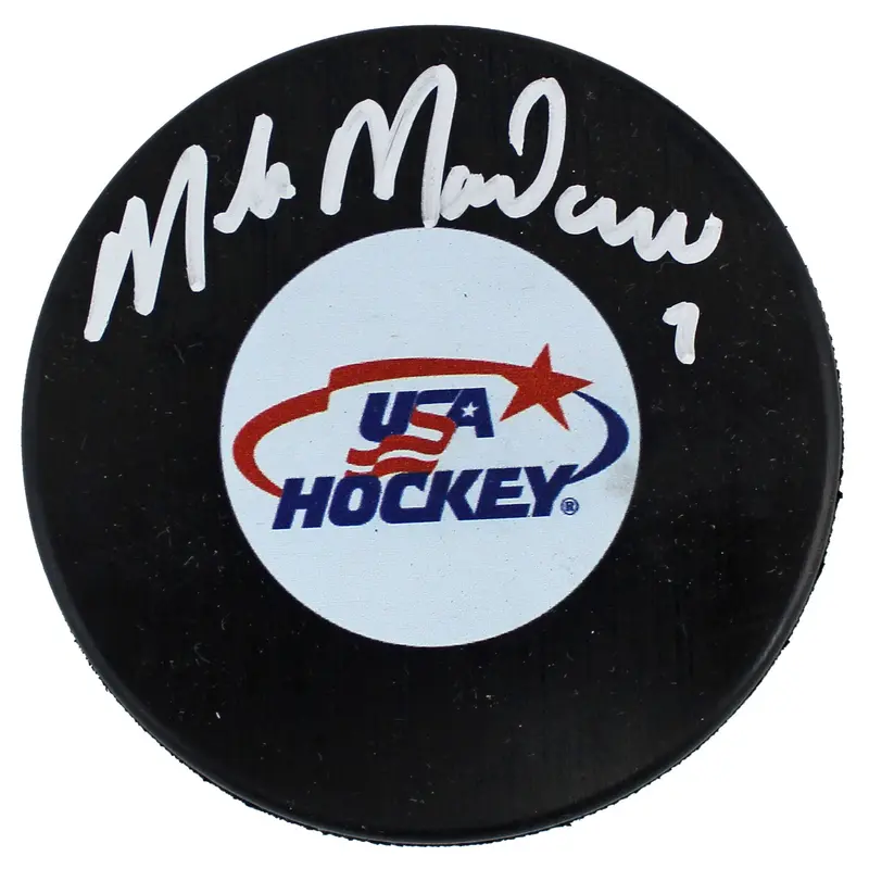 Stars Mike Modano Authentic Signed USA Hockey Logo Puck BAS Witnessed