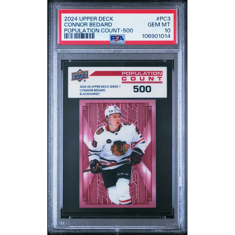 Connor Bedard 2024 Upper Deck Population Count 500 #PC3 PSA 10 Gem Mint