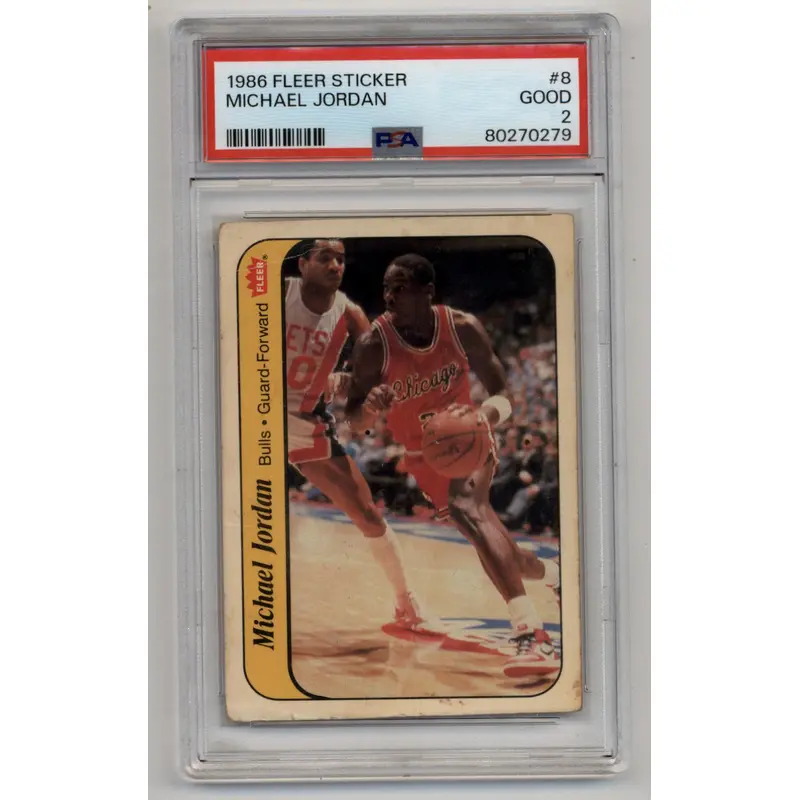 Michael Jordan 1986-87 Fleer Sticker #8 PSA 2 Good 0279