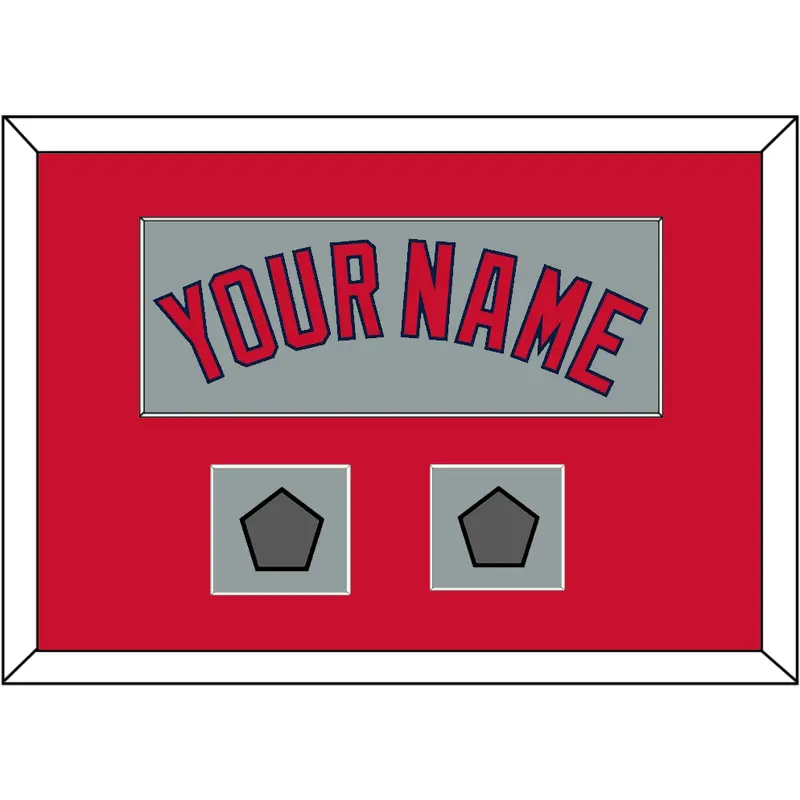 Boston Name & Two World Series Champions Patches - Road Gray - Single Mat 2
