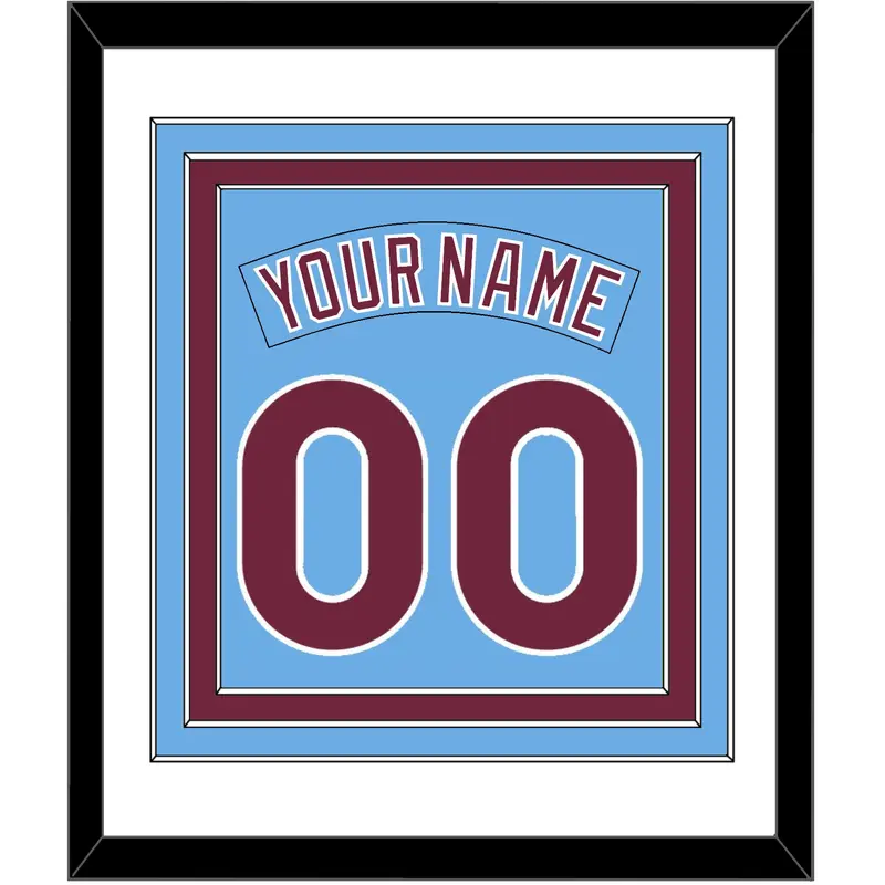 Philadelphia Nameplate & Number Combined - Nostalgia Powder Blue - Triple Mat 1
