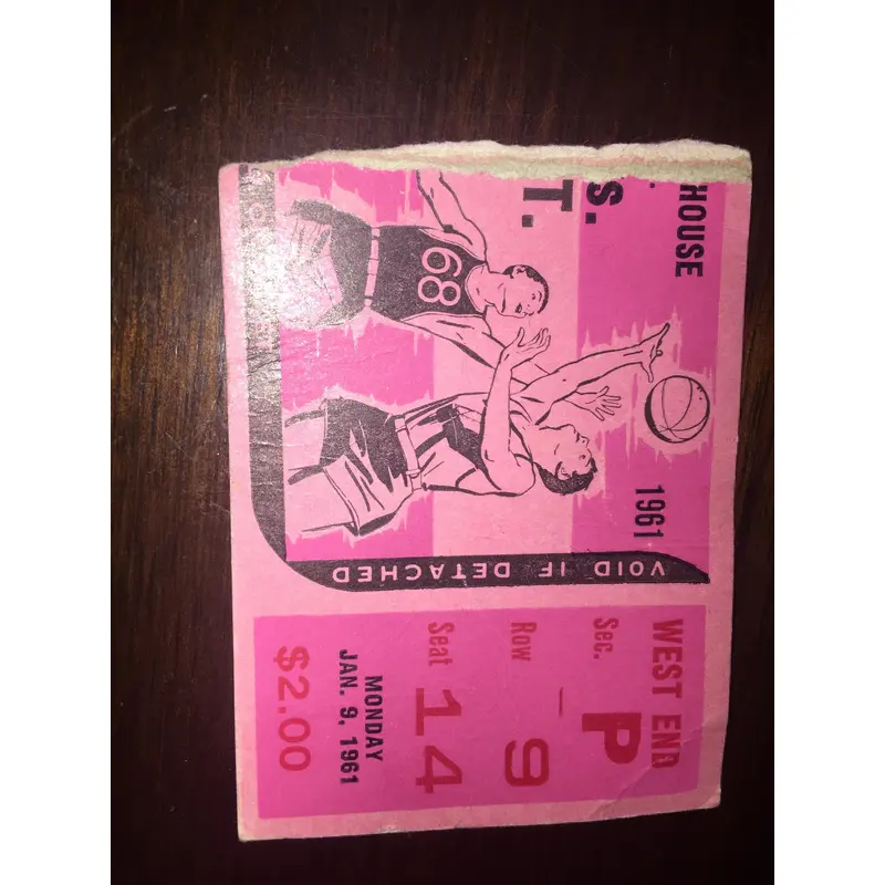 1961 Indiana University vs Michigan State Basketball Ticket Stub