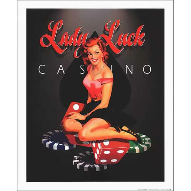 Poker "Lady Luck Casino" by Ralph Burch Poster Print - Haddad's Fine Art