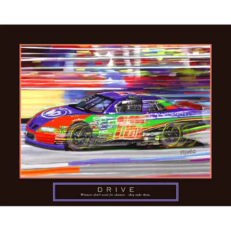 Stock Car Racing "Drive" Motivational Poster - Front Line