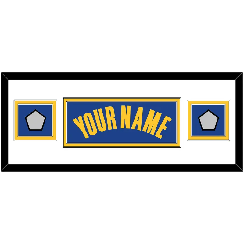 Golden State Name & 2 Finals Patches - Blue Icon - Double Mat 2