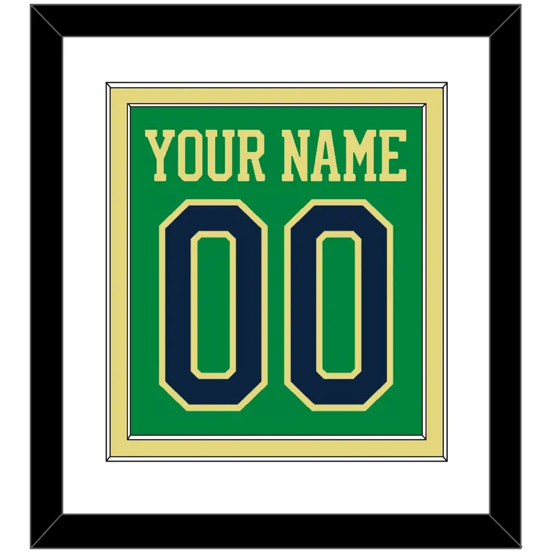 Notre Dame Basketball Name & Number - Alternate Green (2016-2017) - Double Mat 1