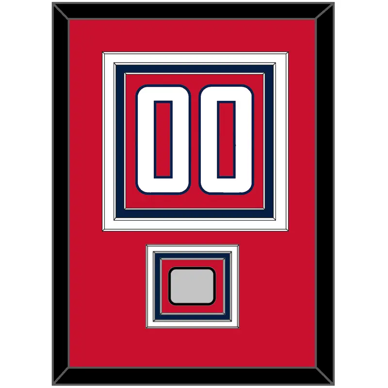 Washington Number (Back) & Stanley Cup Finals Patch - Home Red - Triple Mat 2