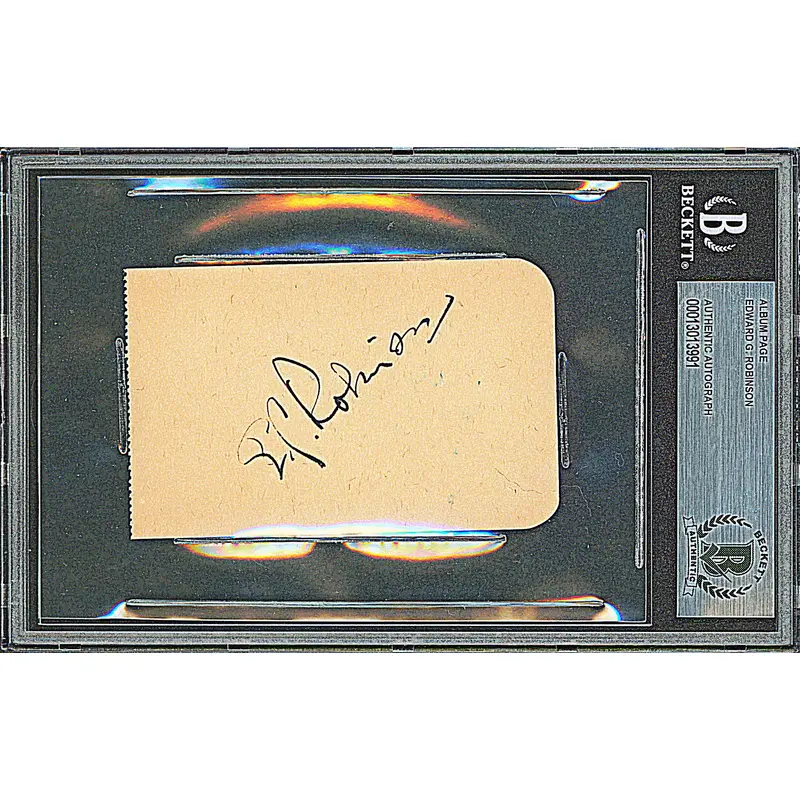 Edward G. Robinson Some Like It Hot Signed 2.4x3.85 Album Page BAS Slabbed